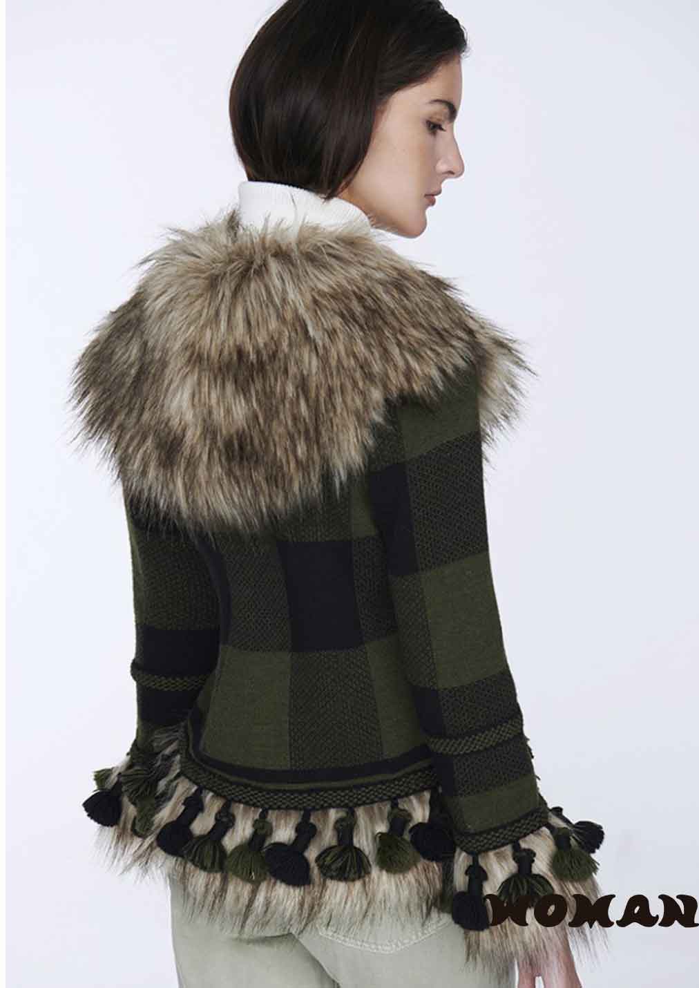 CHAQUETA THE EXTREME COLLECTION DE PUNTO Y PELO ASPEN VERDE