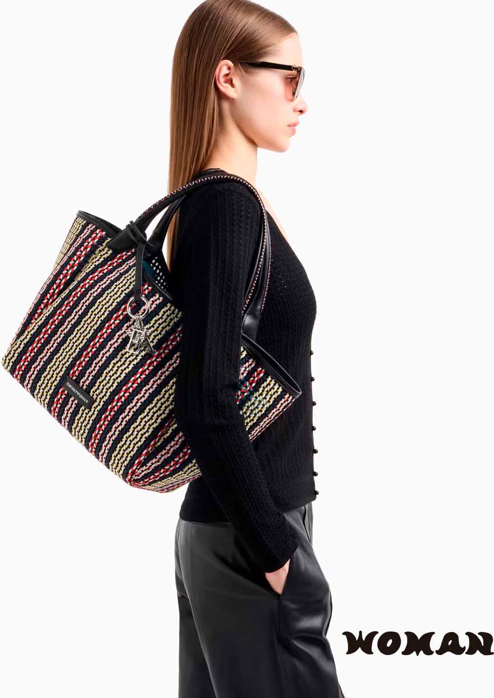 Emporio Armani braided mat bag