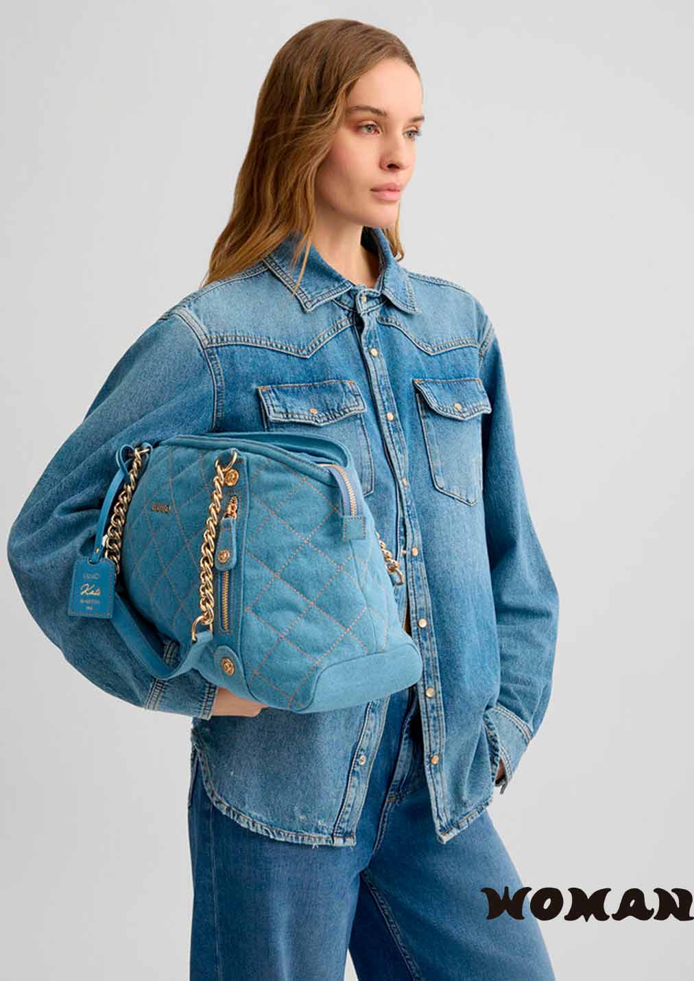 Bolso Liujo tote de denim guateado