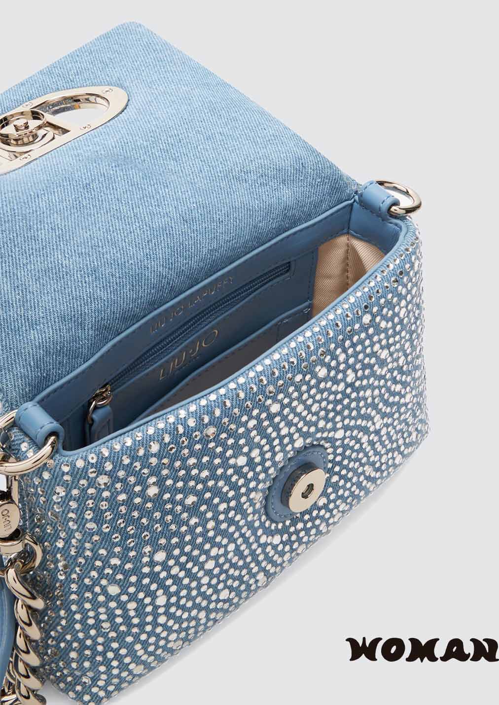Liujo LaPuffy bag in denim with rhinestones
