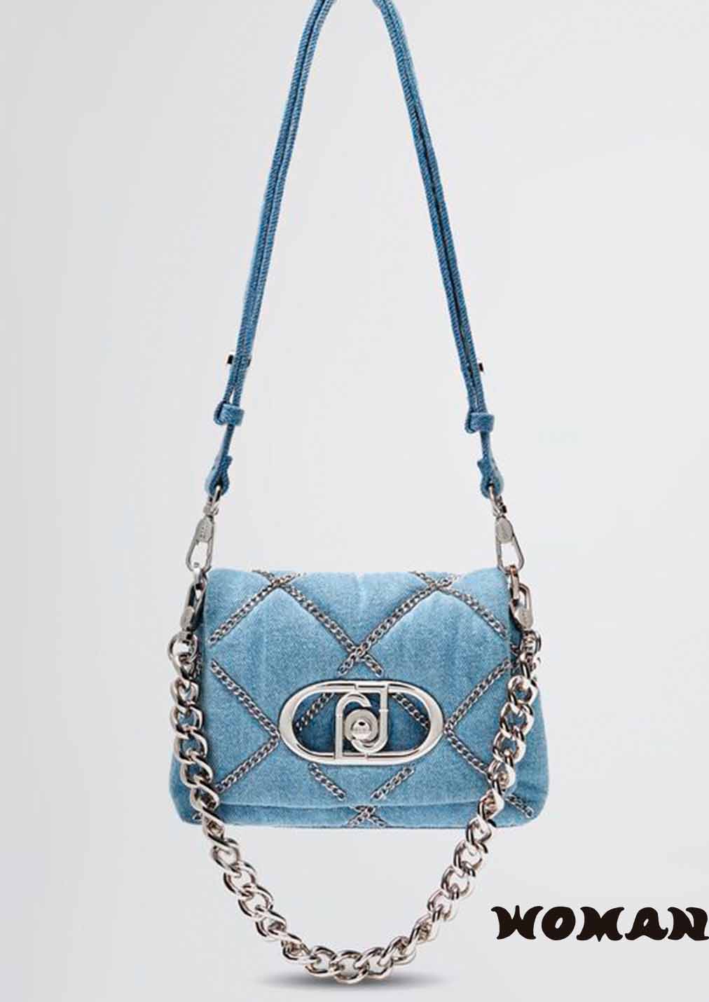 Bolso Liujo LaPuffy en denim con cadenas