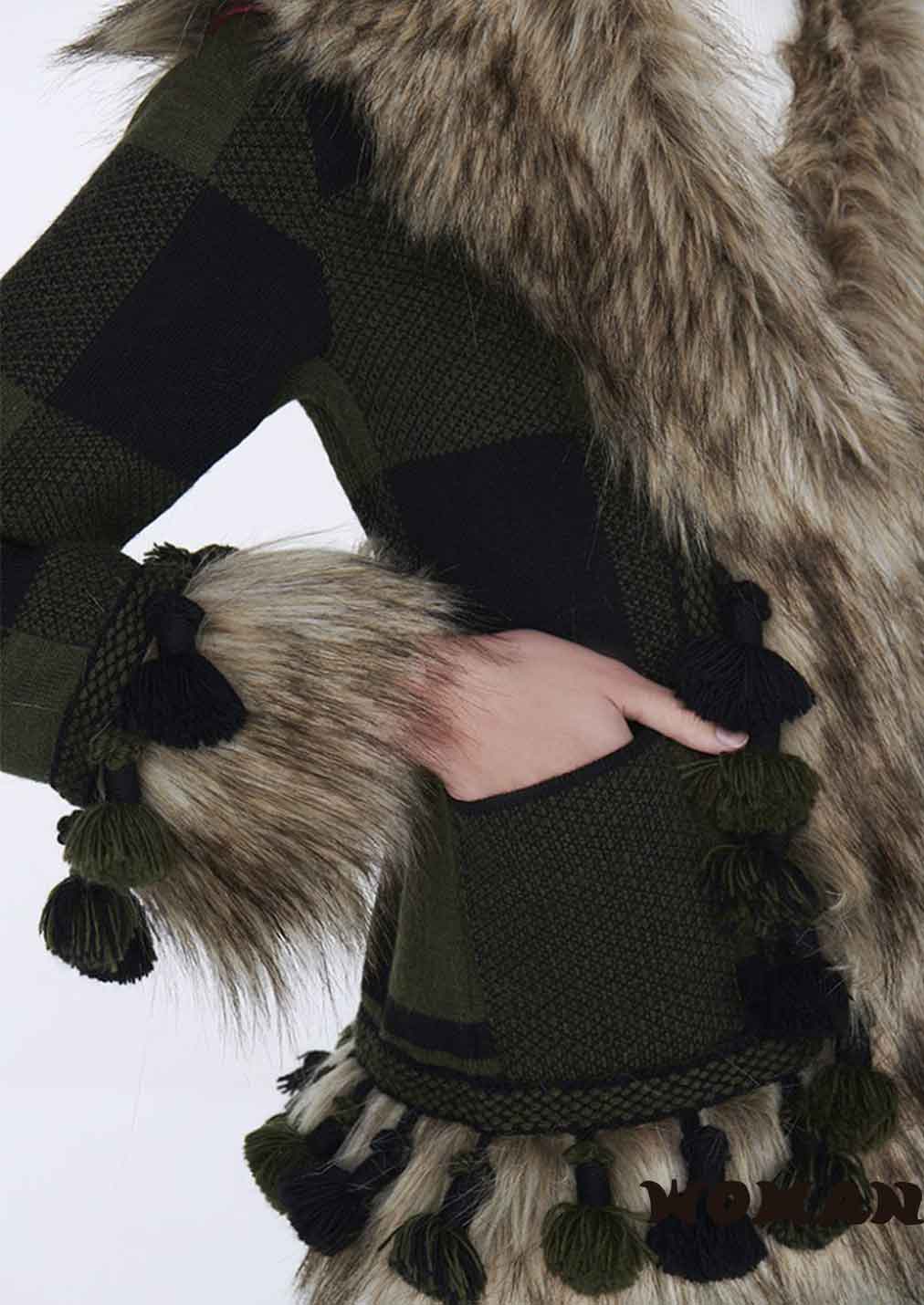 CHAQUETA THE EXTREME COLLECTION DE PUNTO Y PELO ASPEN VERDE