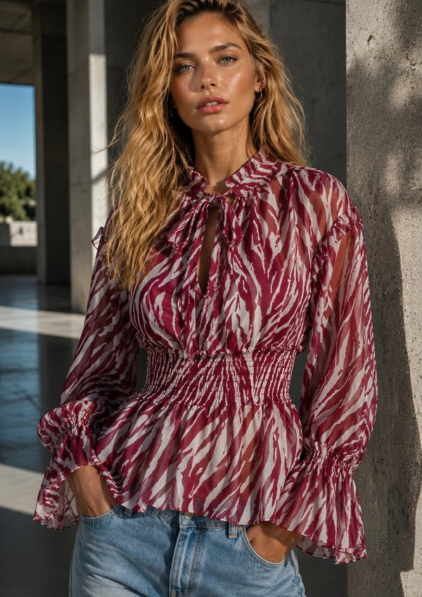 Camisa FETICHE SUANCES Zebra Wine