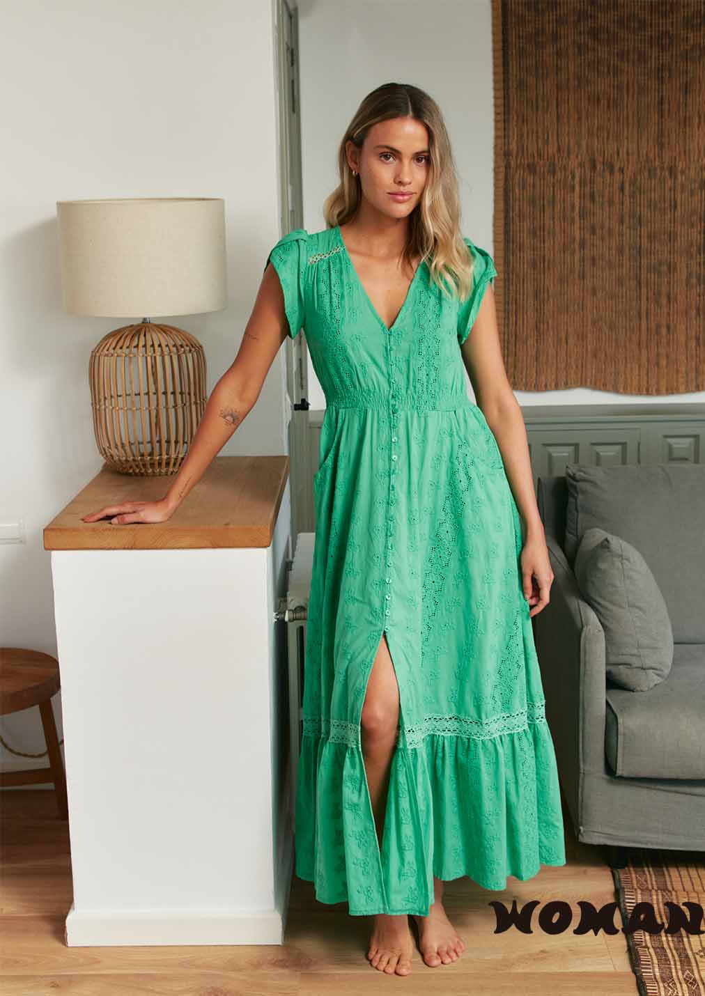 Vestido Jaase Emerald Embroidered Carmen
