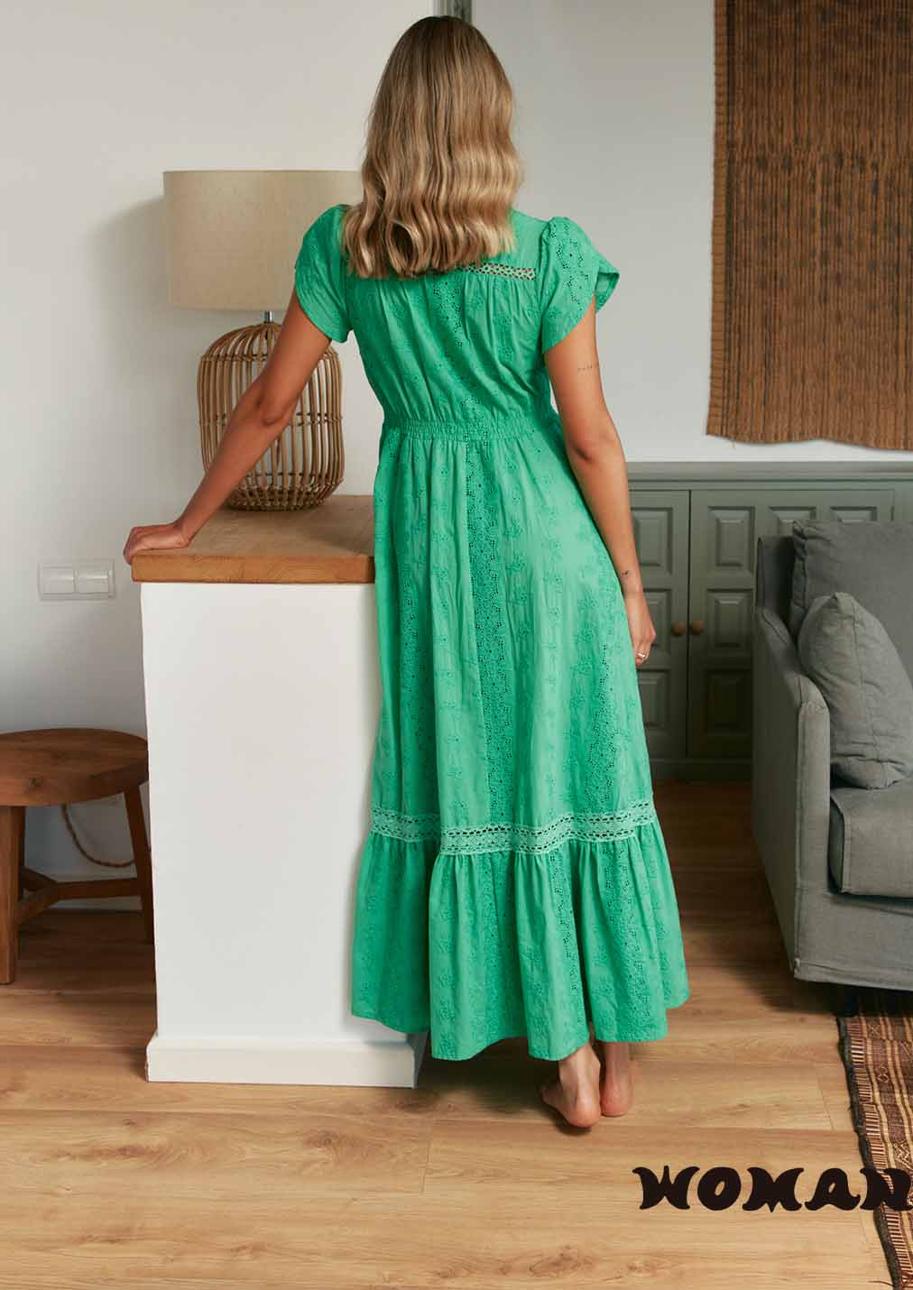 Vestido Jaase Emerald Embroidered Carmen