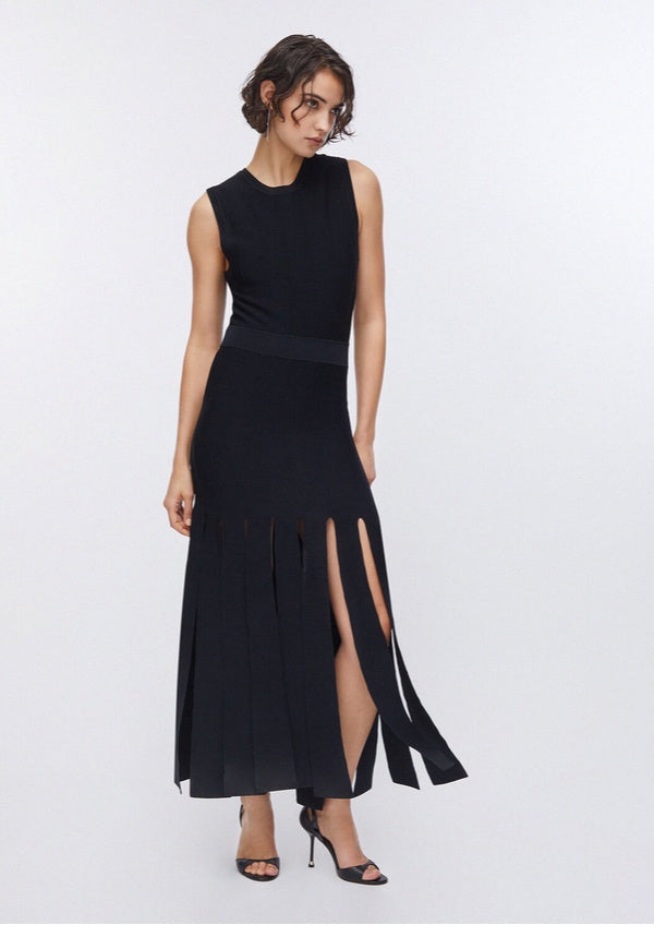 LIUJO knitted dress with fringes