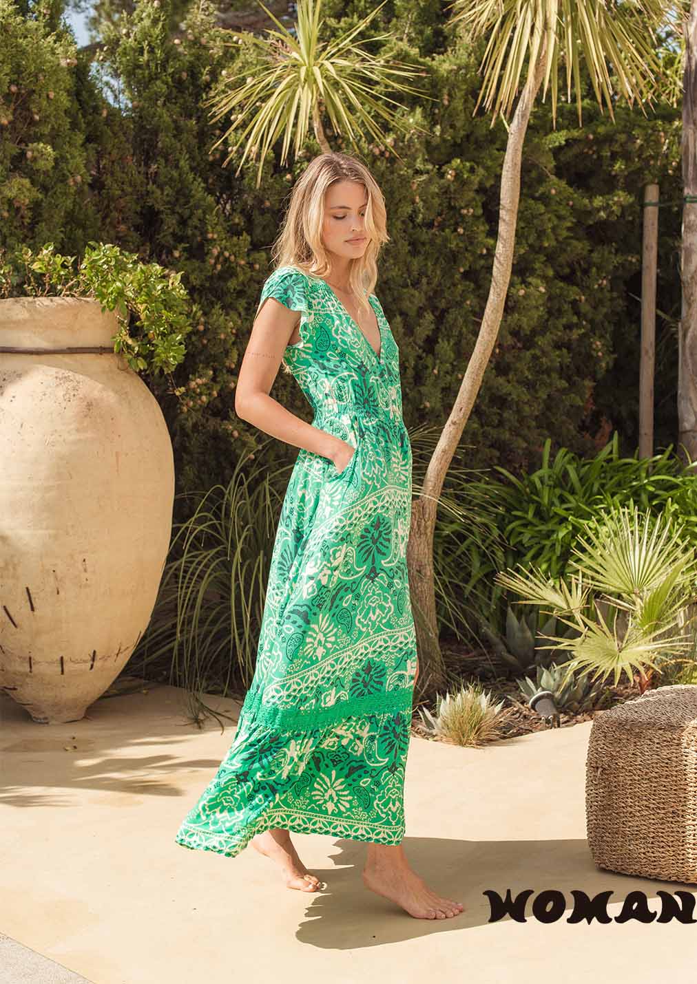 Carmen Jade Print Dress
