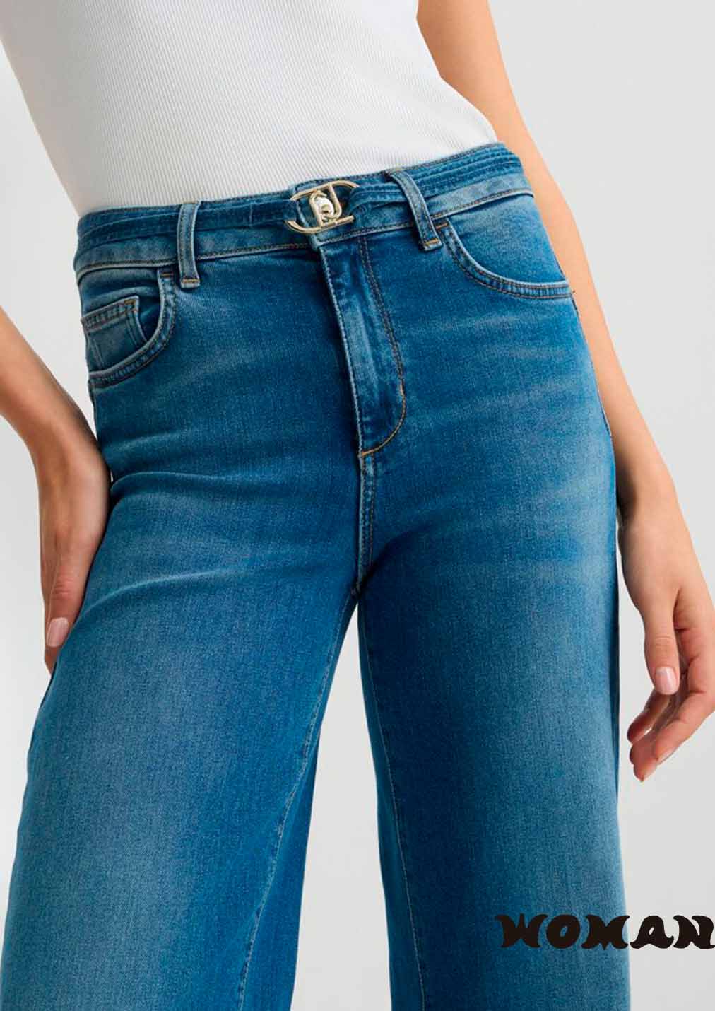 LIUJO flared jeans with belt
