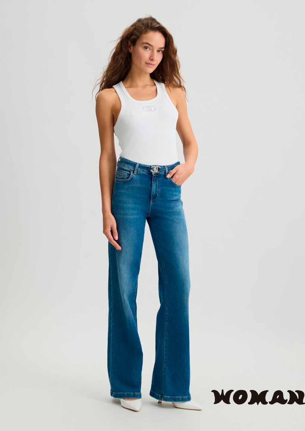 LIUJO flared jeans with belt