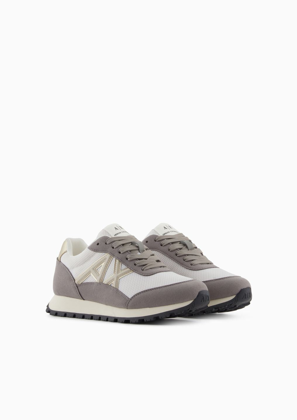 Baskets Armani Exchange en maille grise et daim