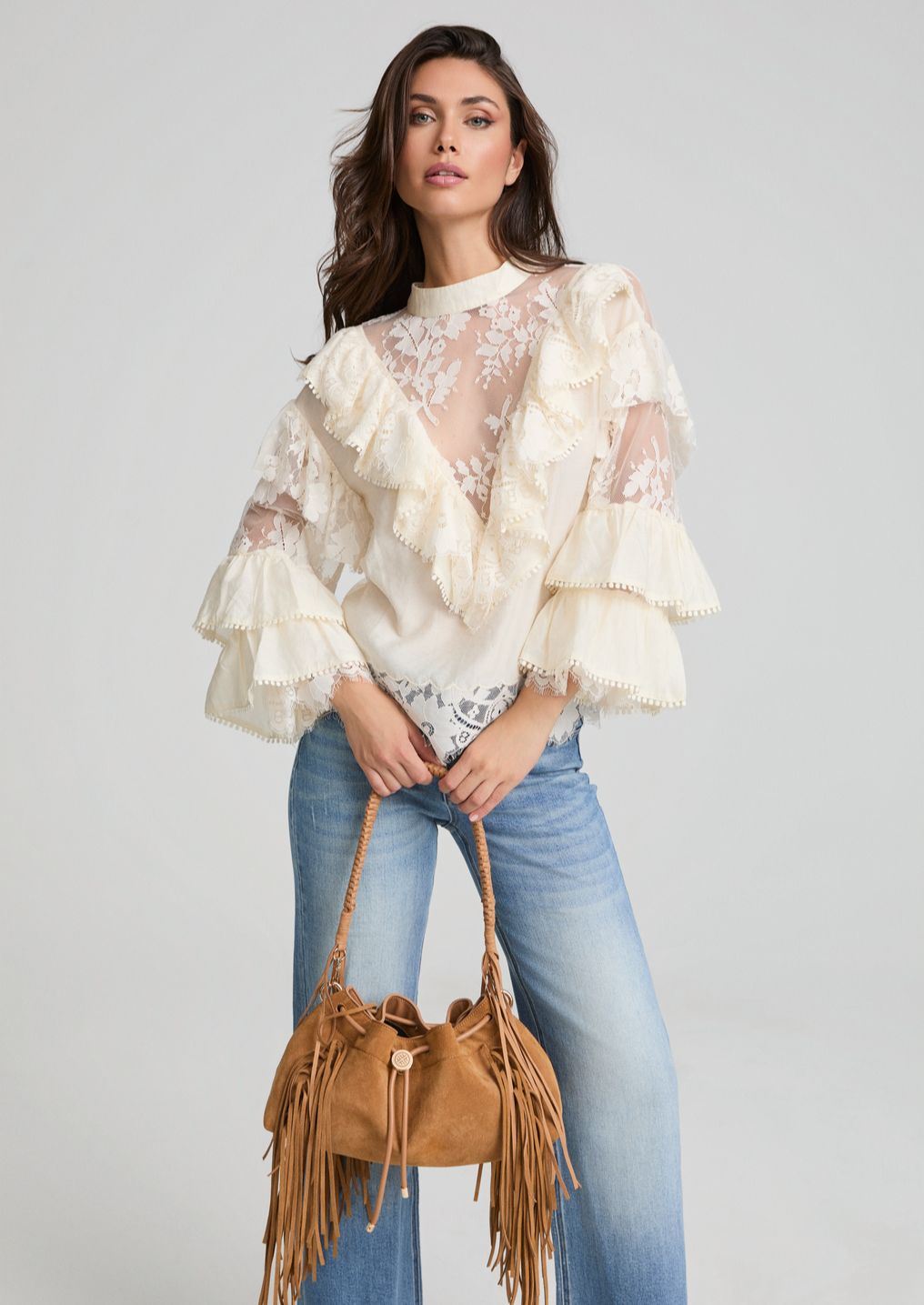 Blusa FETICHE SUANCES Flor de encaje