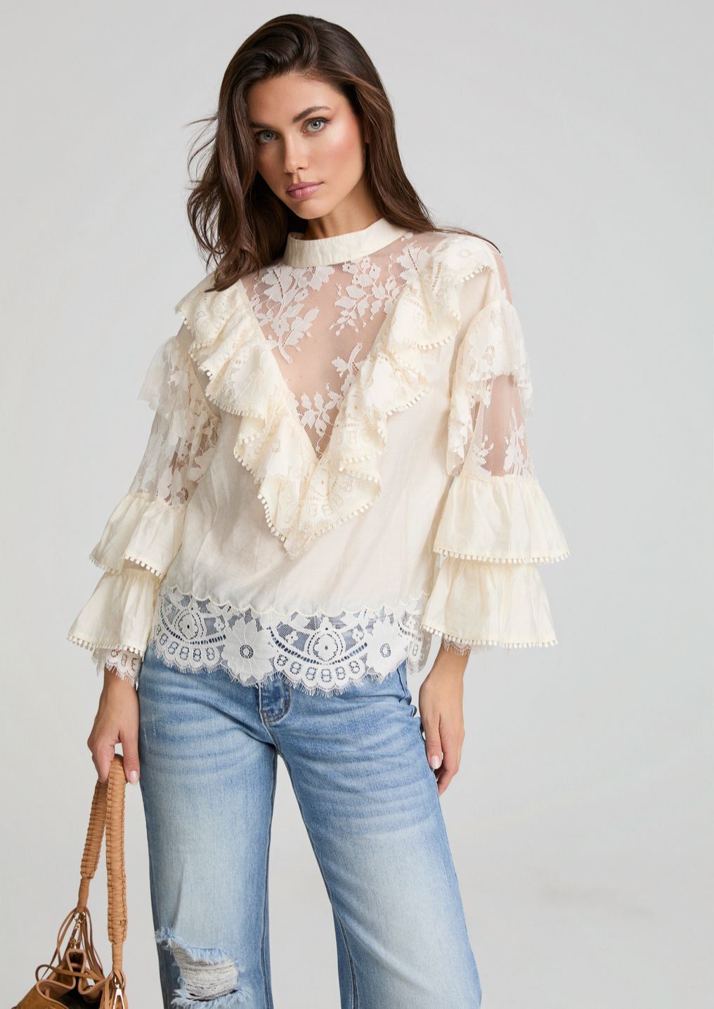 Blusa FETICHE SUANCES Flor de encaje
