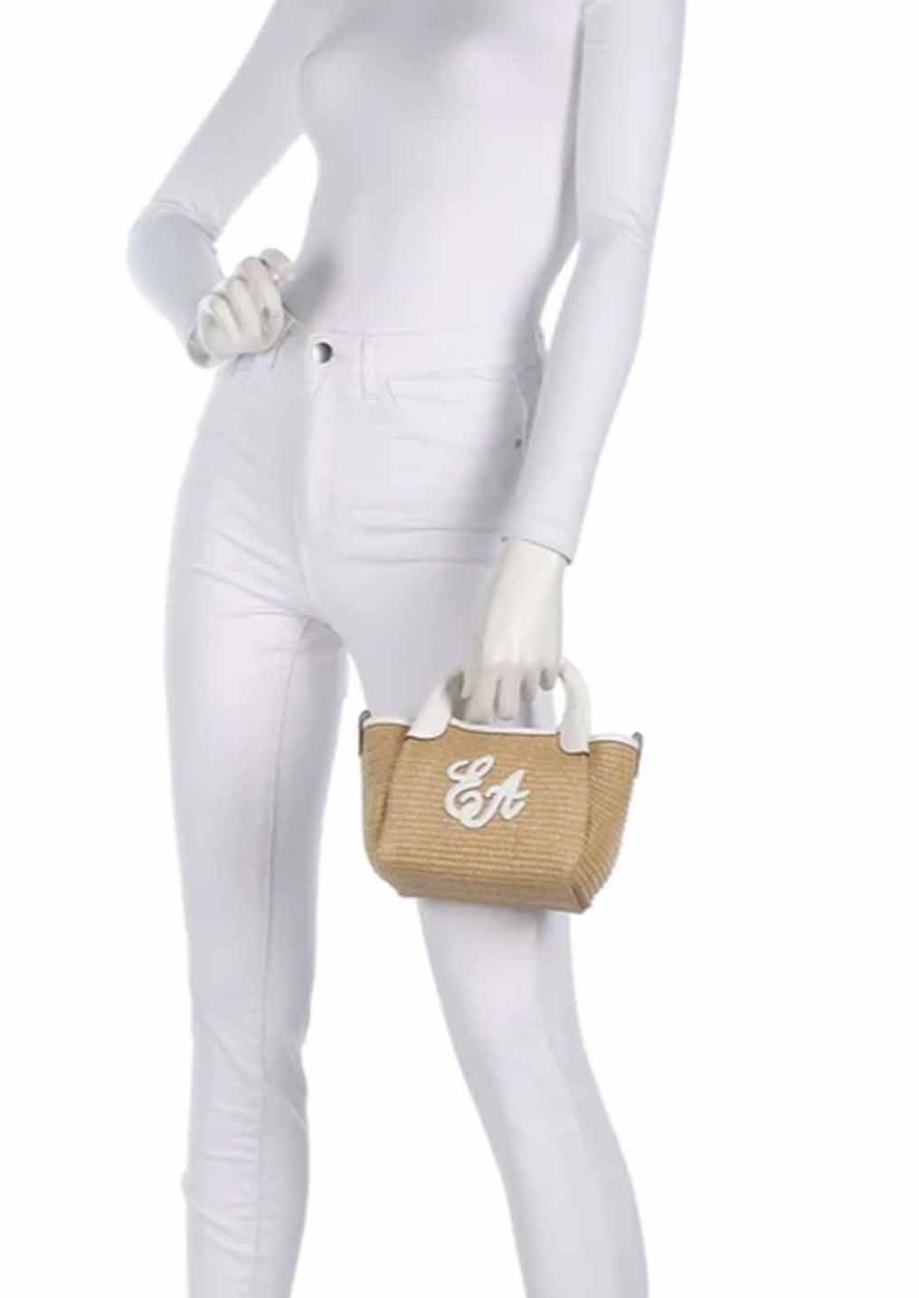 Sac Mini Shopper Emporio Armani Blanc