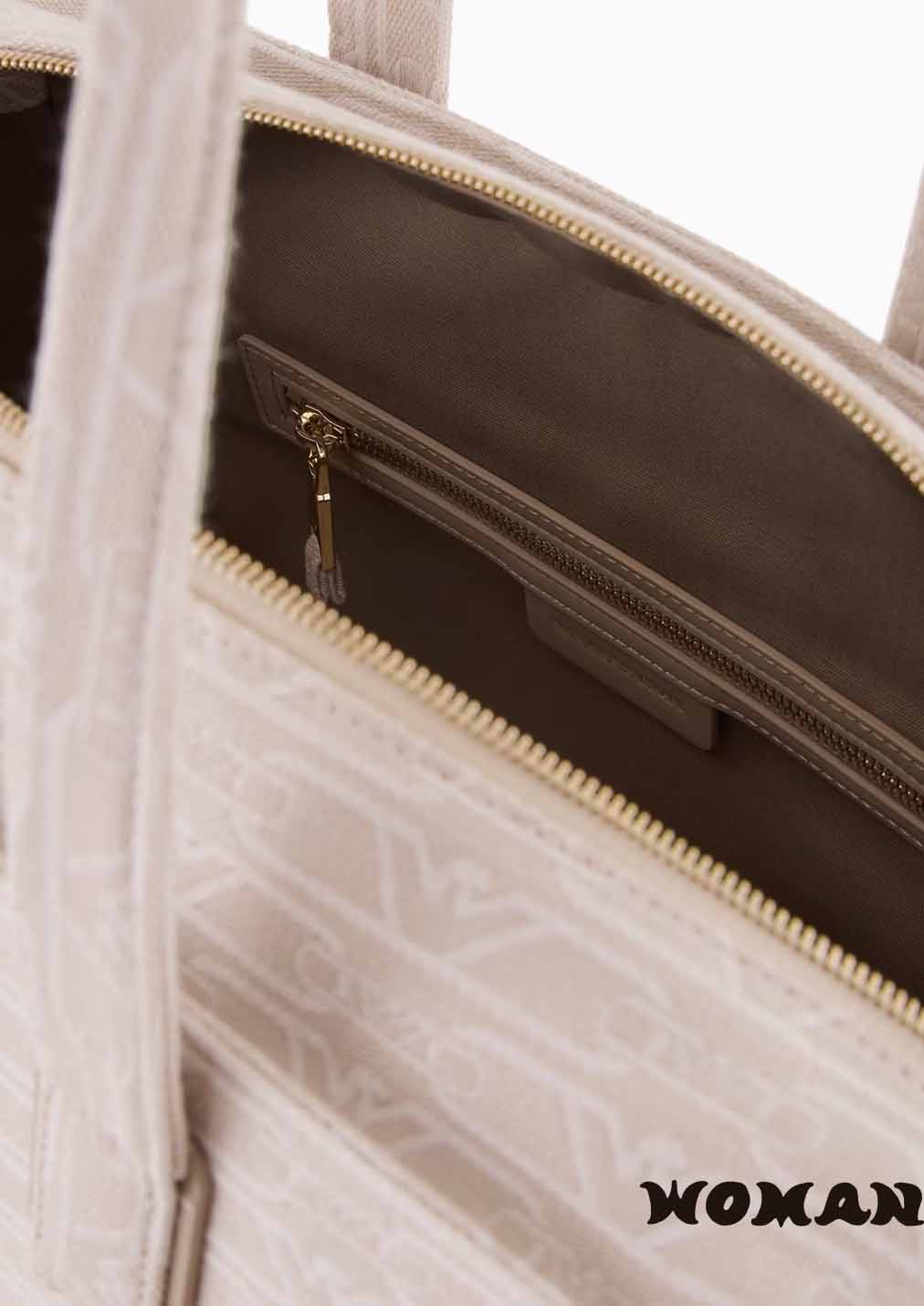 Emporio Armani bag in jacquard woven canvas