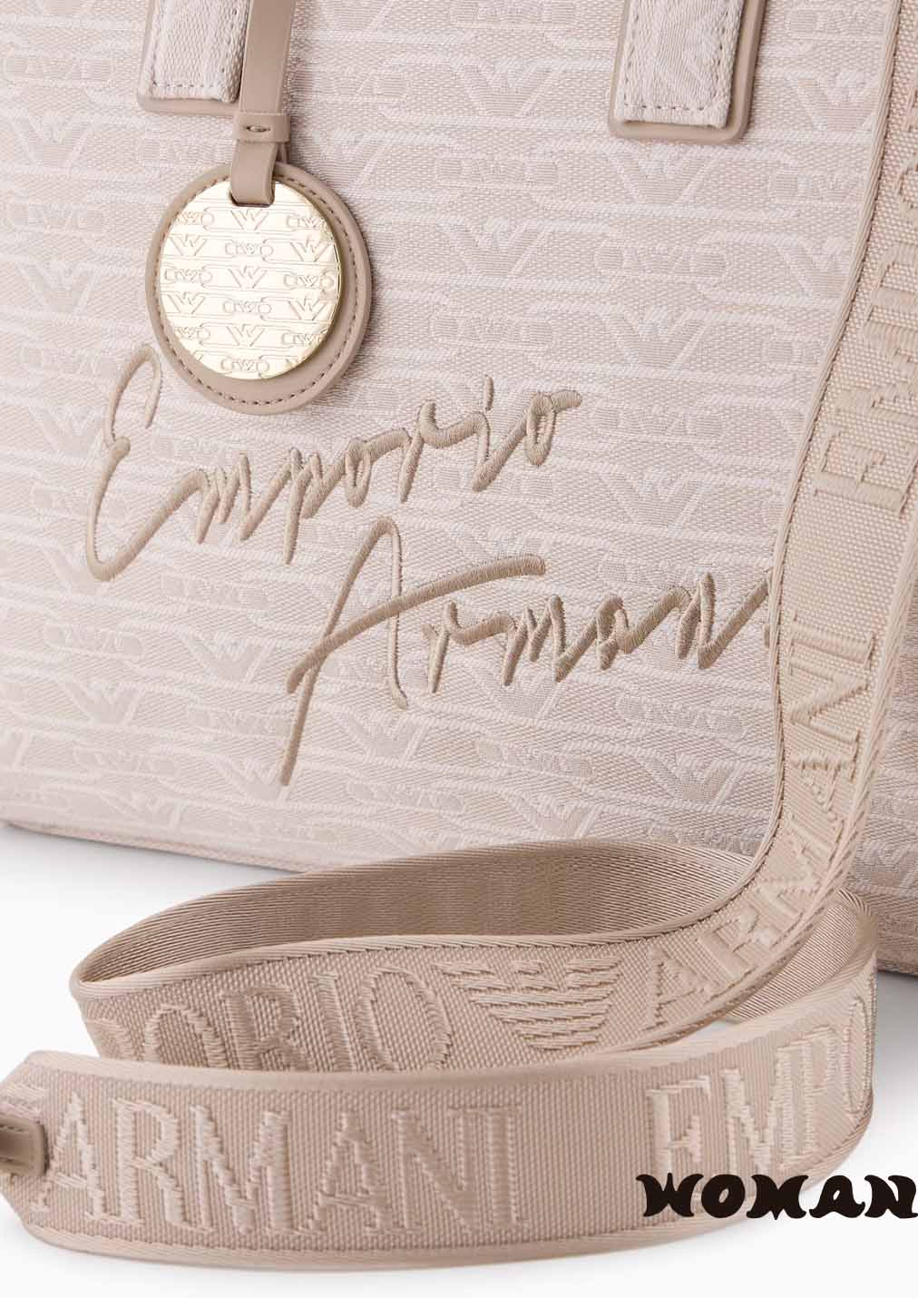Emporio Armani bag in jacquard woven canvas