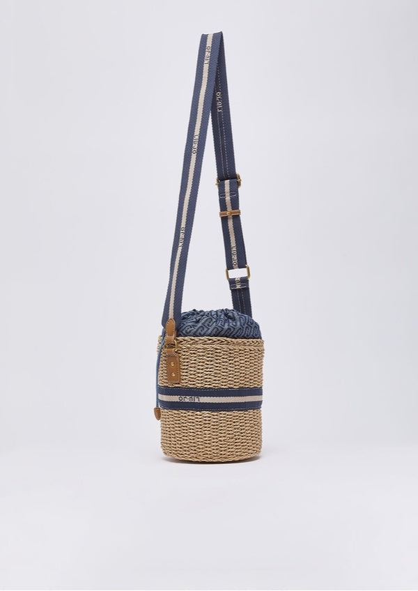 Bolso Liujo bombonera de paja azul