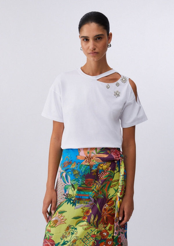 Camiseta LIUJO con bordados de pedrería