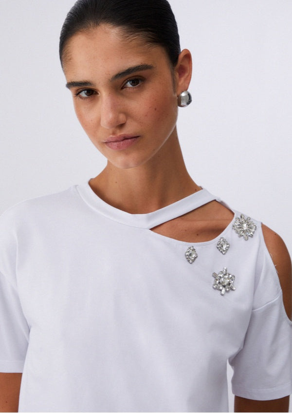 Camiseta LIUJO con bordados de pedrería