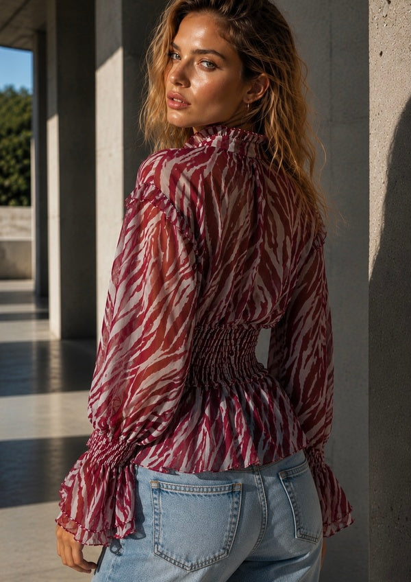 Camisa FETICHE SUANCES Zebra Wine