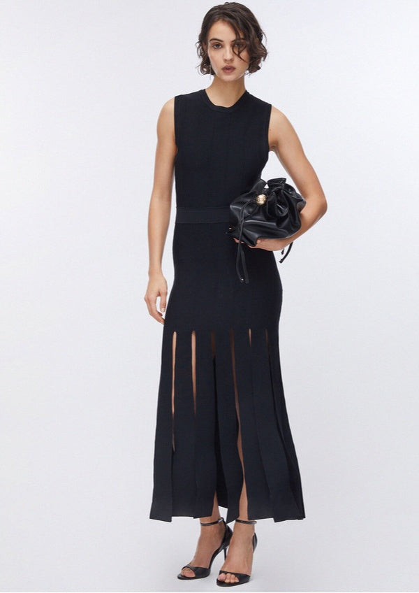 LIUJO knitted dress with fringes