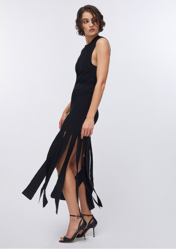 Vestido LIUJO punto con flecos