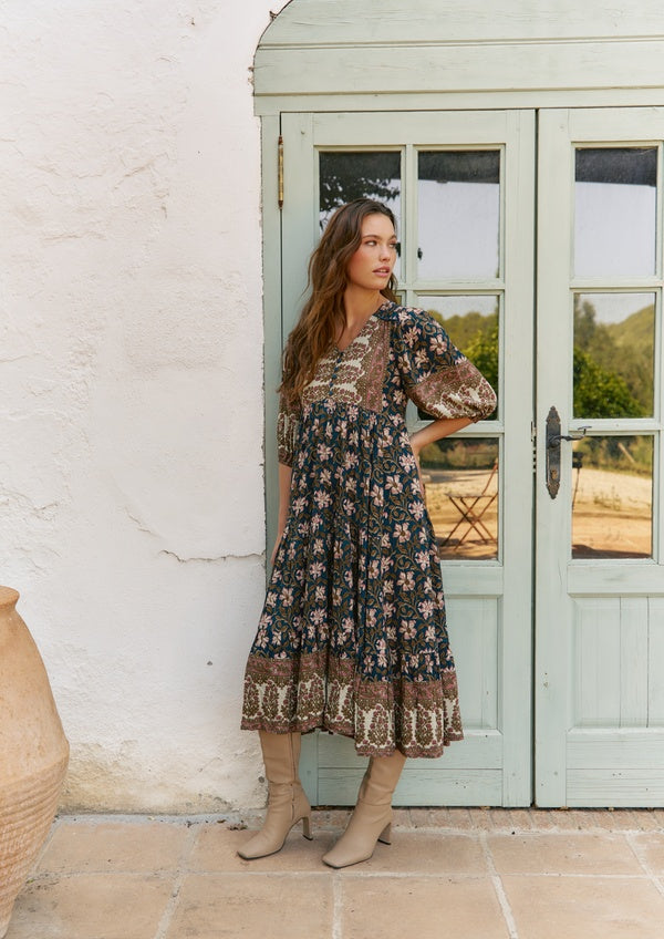 Vestido Jaase Print Midi