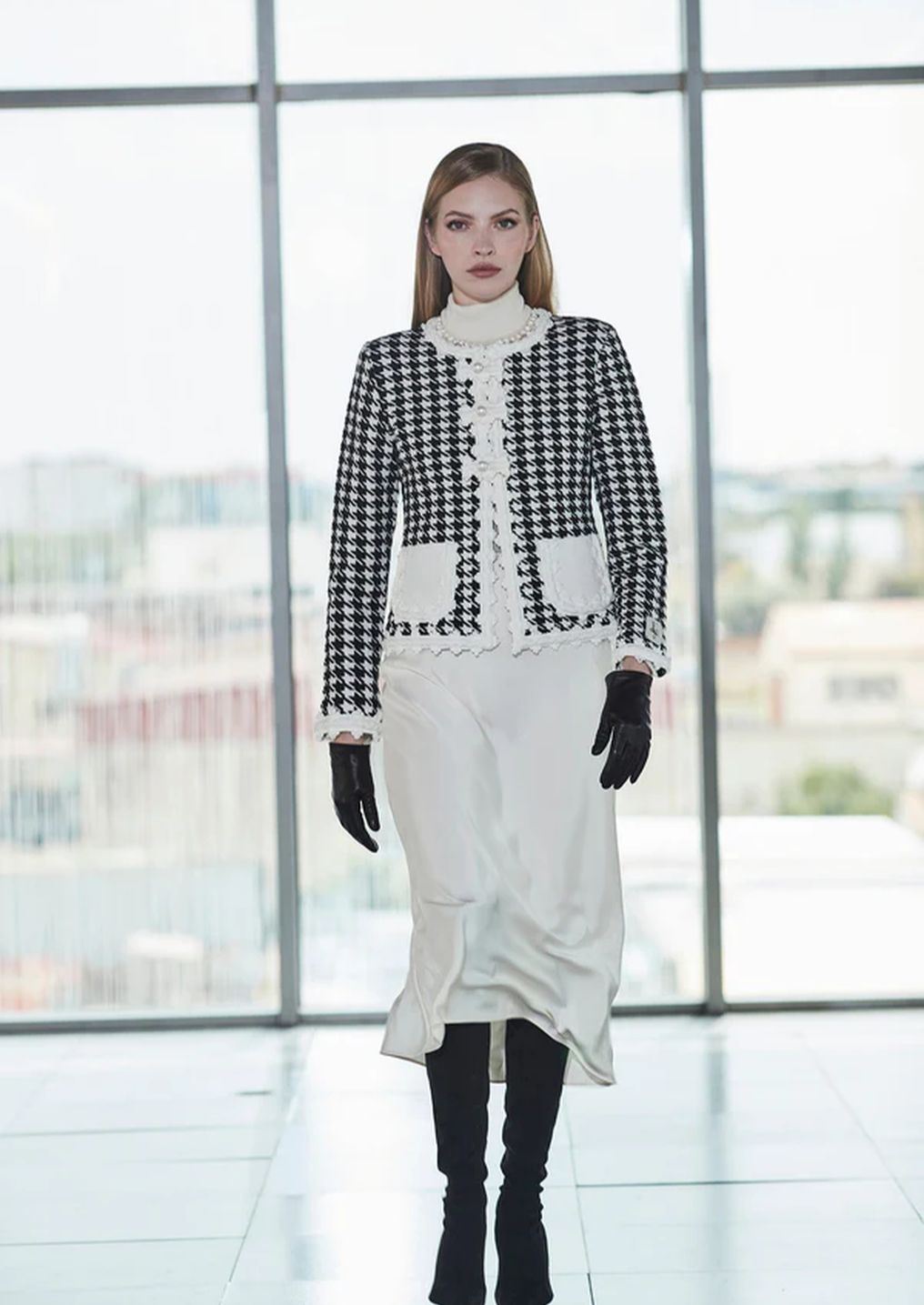 Chaqueta The Extreme Collection Pata de Gallo Marfil