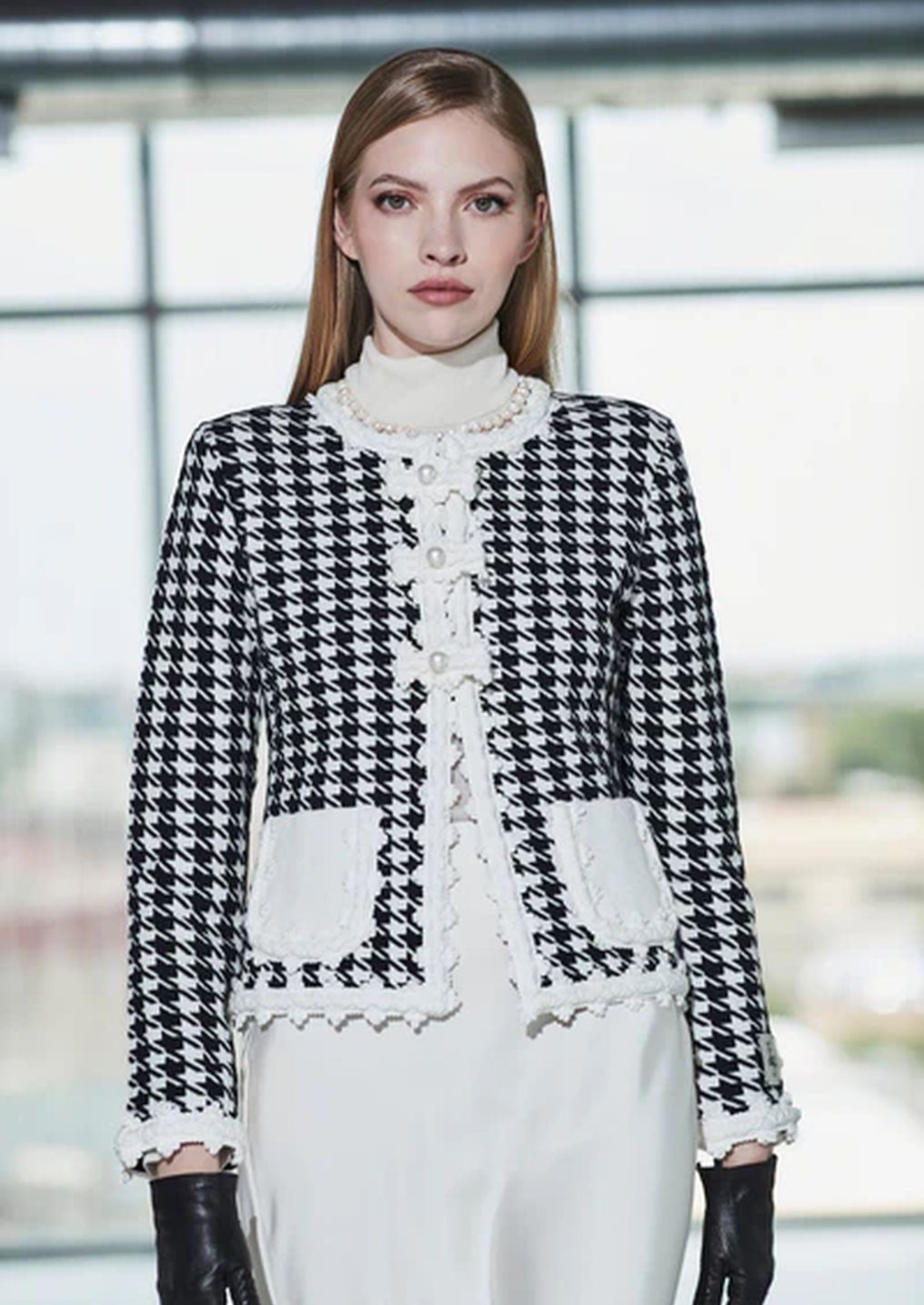 Chaqueta The Extreme Collection Pata de Gallo Marfil