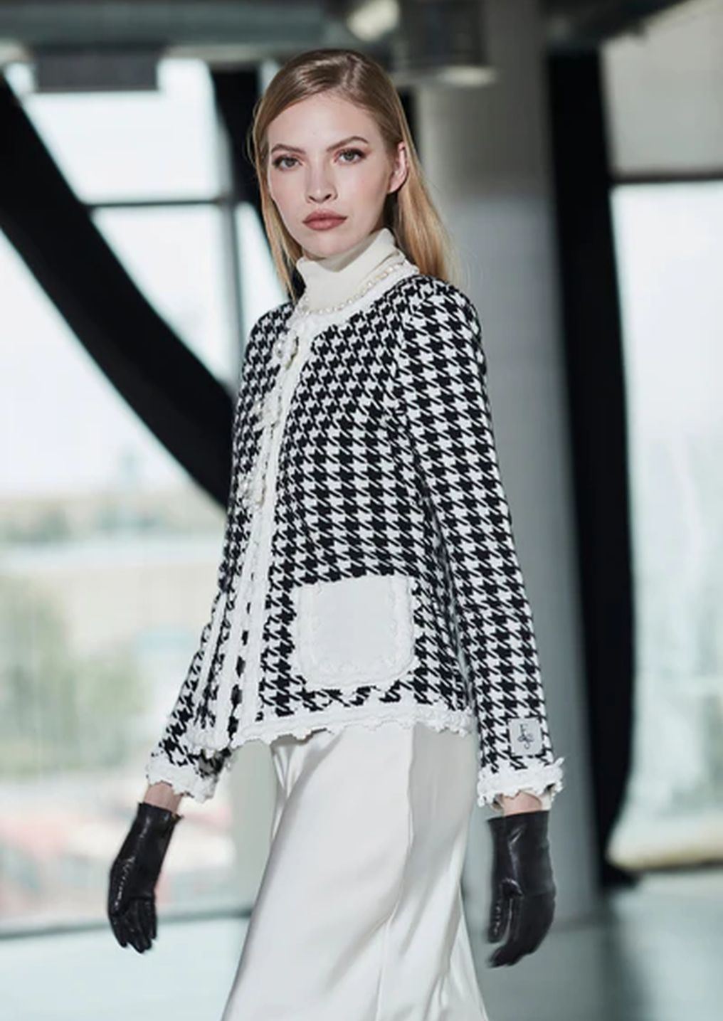 Chaqueta The Extreme Collection Pata de Gallo Marfil