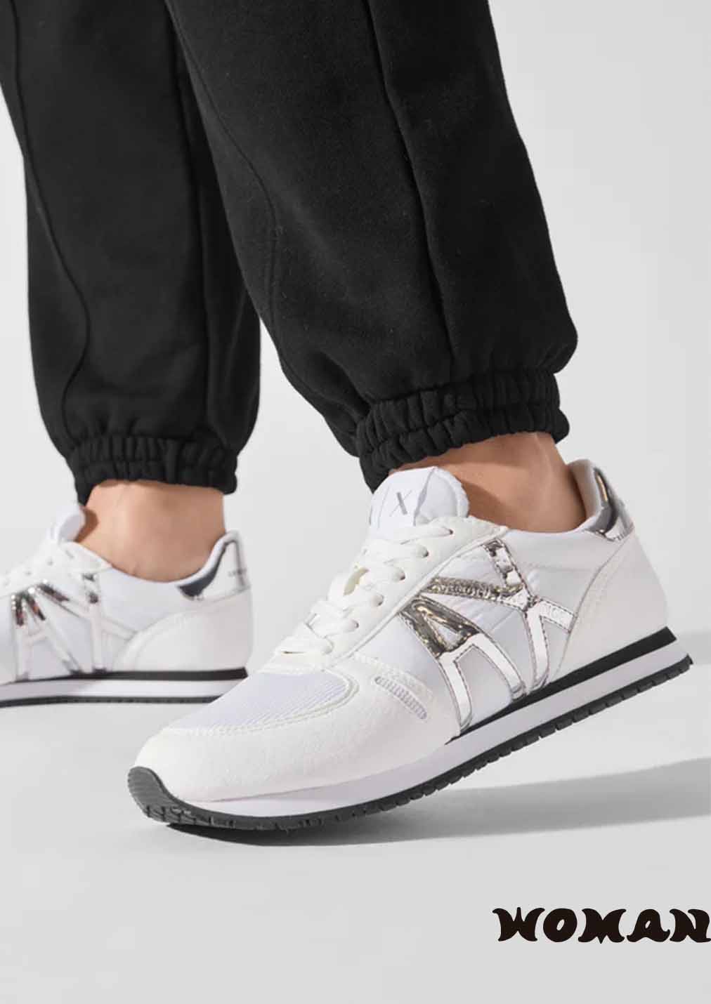 Zapatillas Armani Exchange Blanca Plata